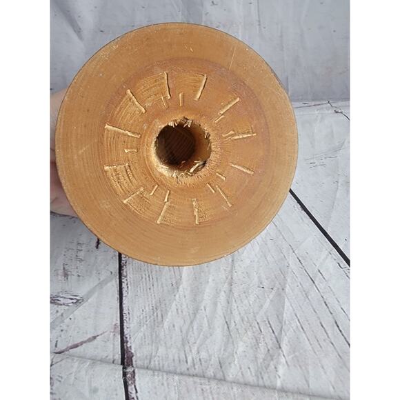 Vintage Wood Chimeny Candle Holder With Glass Hurricane Top 12 Inches Tall - Picture 6 of 7